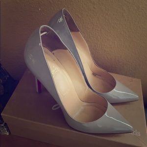 Size 37.5 Christian Louboutin Pigalle in Grey